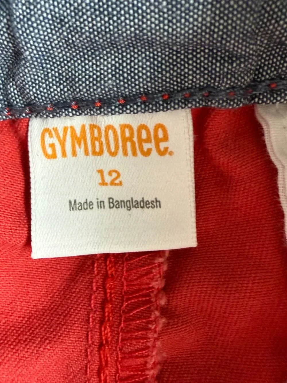 Gymboree Boys Red Embroidered Chino Shorts Size 12